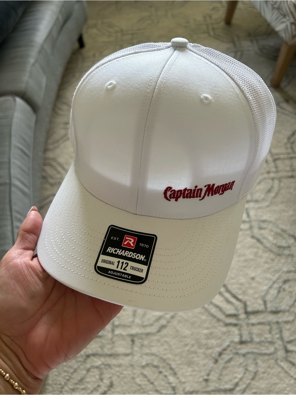 Captain Morgan White Richardson Trucker Hat - White